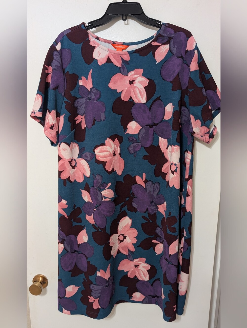 Joe Fresh Teal Short-Sleeve Tee with Pink & Purple Floral Print